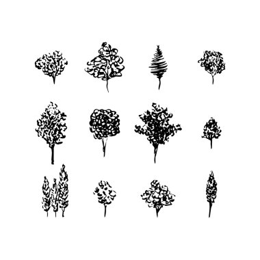 grafik ağaçlar set