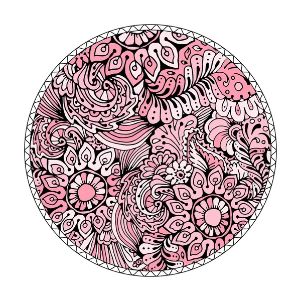 Rosa romantisches rundes Muster — Stockvektor