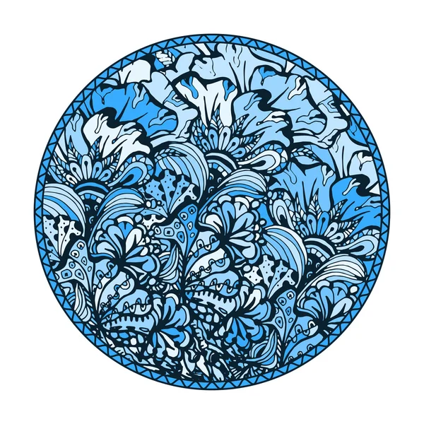 Coloriage rond bleu — Image vectorielle