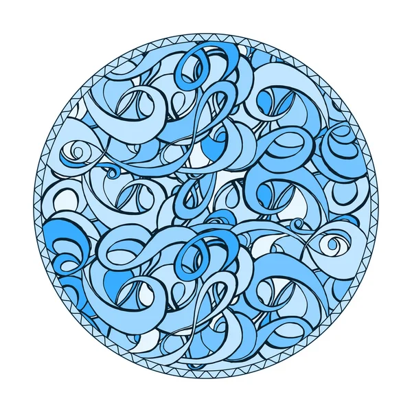 Blaue runde Ausmalseite — Stockvektor