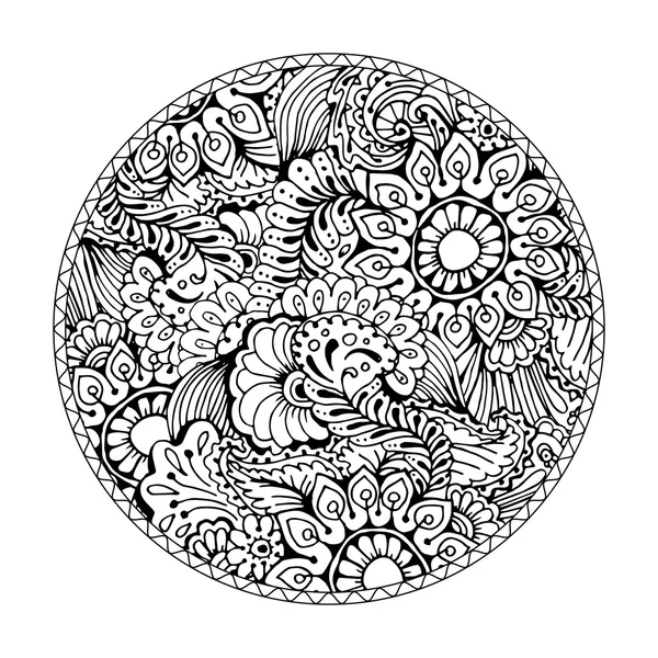 Livre de coloriage rond page — Image vectorielle