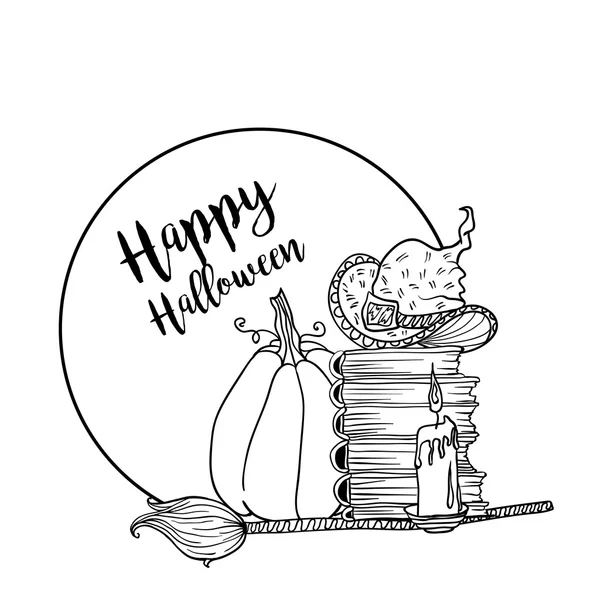 Boek kleurplaat voor Halloween — Stockvector