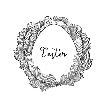 Doodle eşarplı Paskalya yortusu yumurta