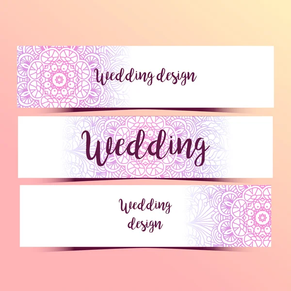 Casamento saudação Horizontal Flyers — Vetor de Stock