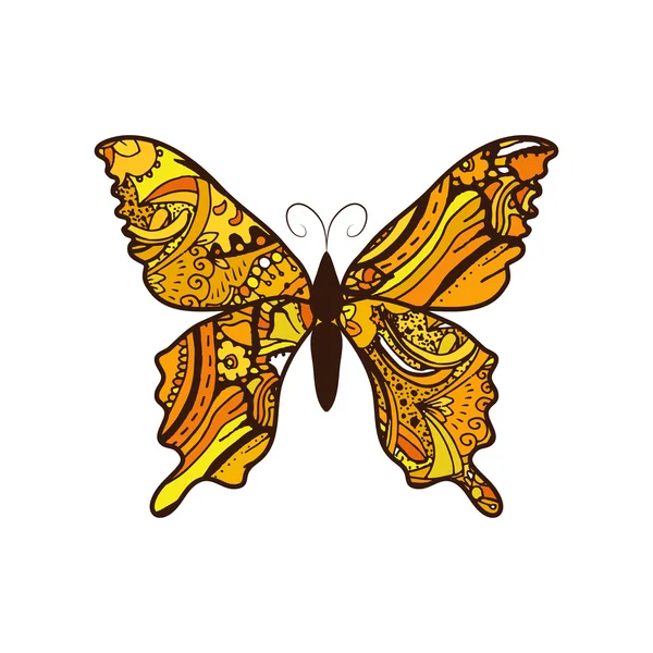 Mariposa estilizada Doodle — Vector de stock