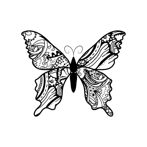 Doodle stylizowane motyl — Wektor stockowy