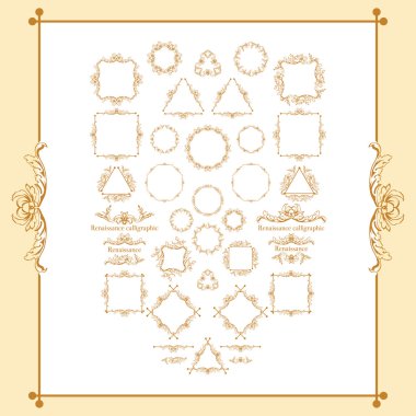 Vintage tarzı calligraphic sınırları kümesi
