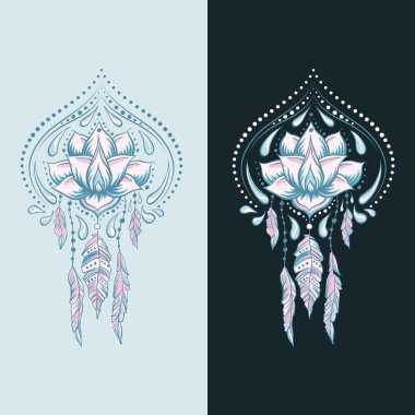 elle çizilmiş süs lotus