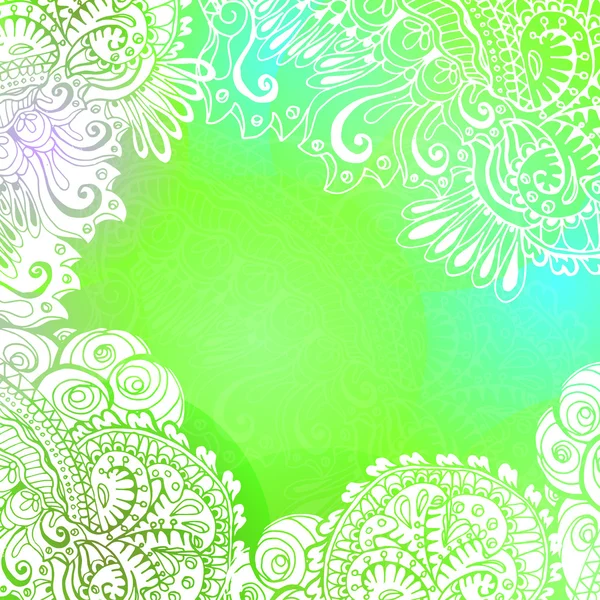 Fondo romántico verde para la meditación — Vector de stock