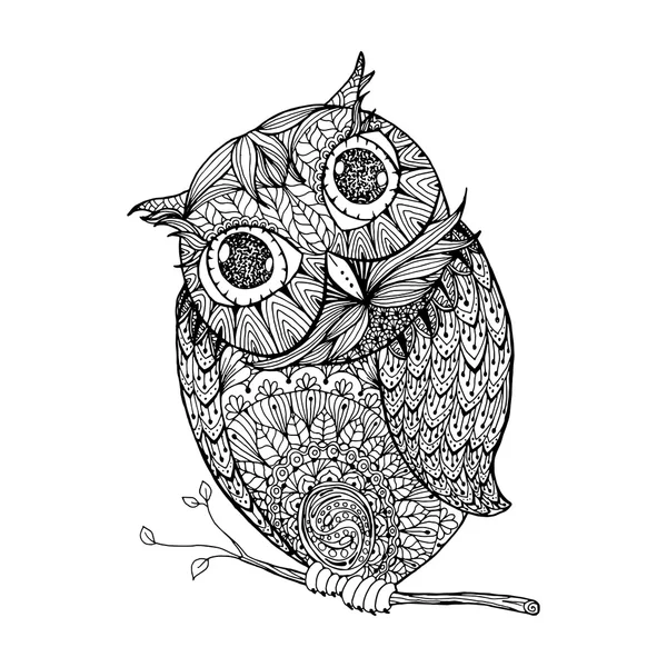 Zentangle style owl — Διανυσματικό Αρχείο
