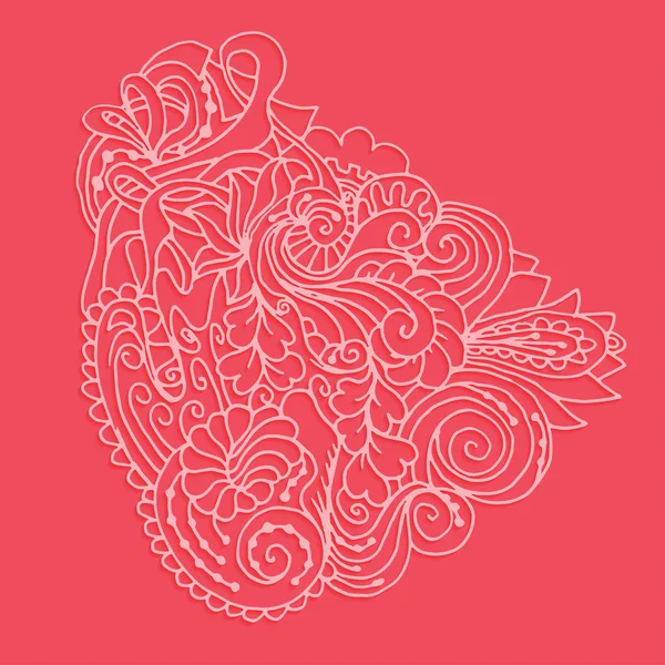 Pembe doodle dalgalı desen 