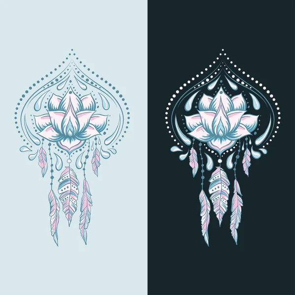 elle çizilmiş süs lotus