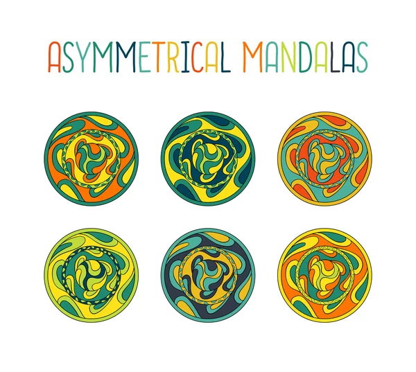 Mandala coloré ensemble de conception — Image vectorielle