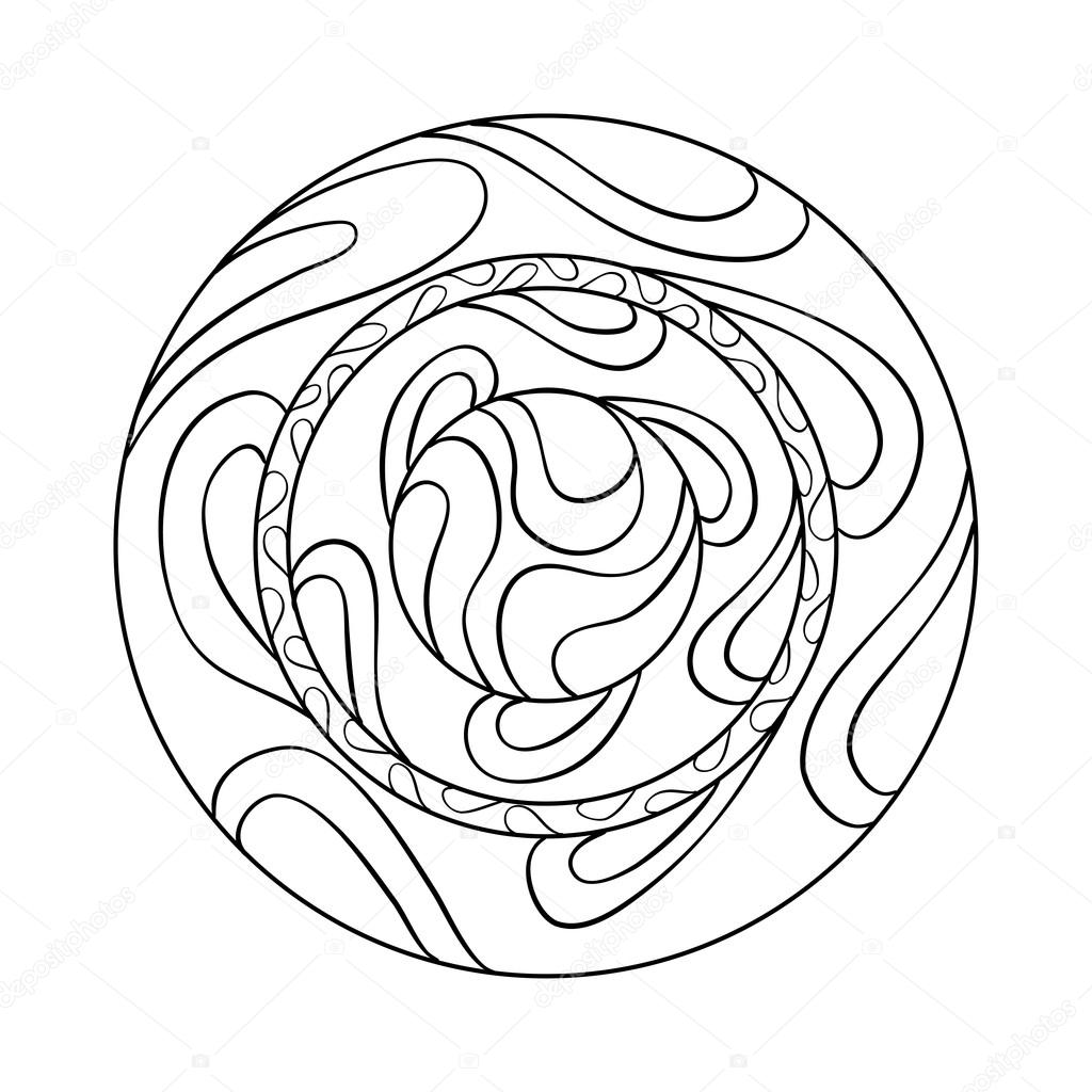 Asymmetrical outline mandala design