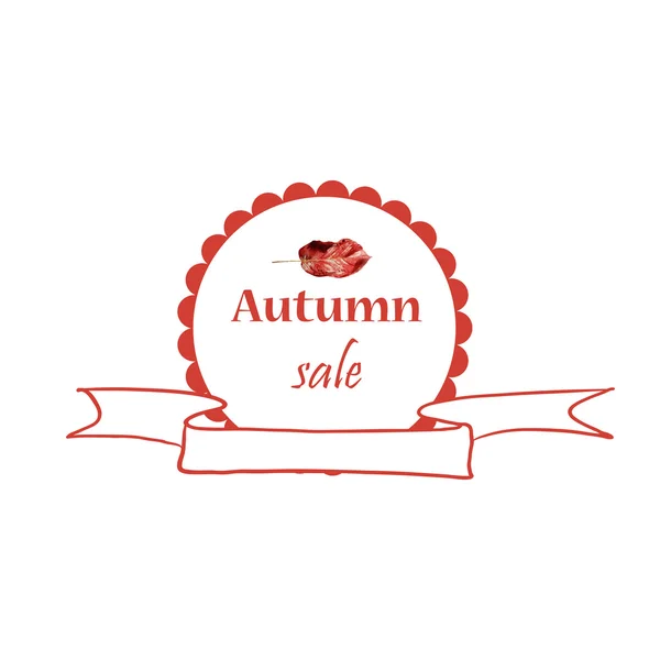 Automne aquarelle rouge leasf. Élément vectoriel pour votre design . — Image vectorielle