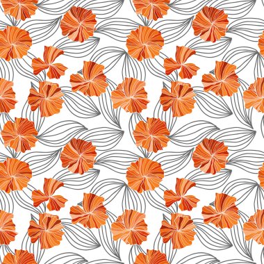 Elle çizilmiş hibiscus desenle