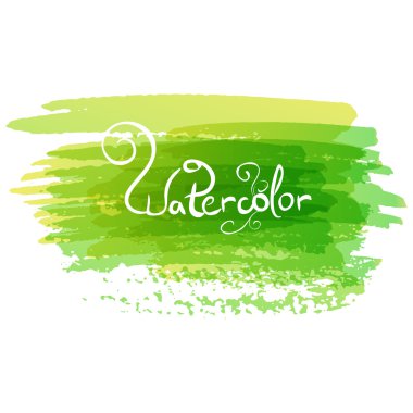 Yeşil suluboya el çizilmiş vuruşun