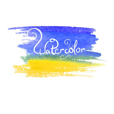 Mavi ve sarı sulu boya konturu