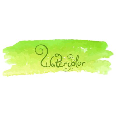 Yeşil suluboya el çizilmiş vuruşun