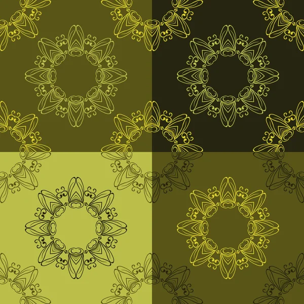 Mandala vert milieux ensemble — Image vectorielle