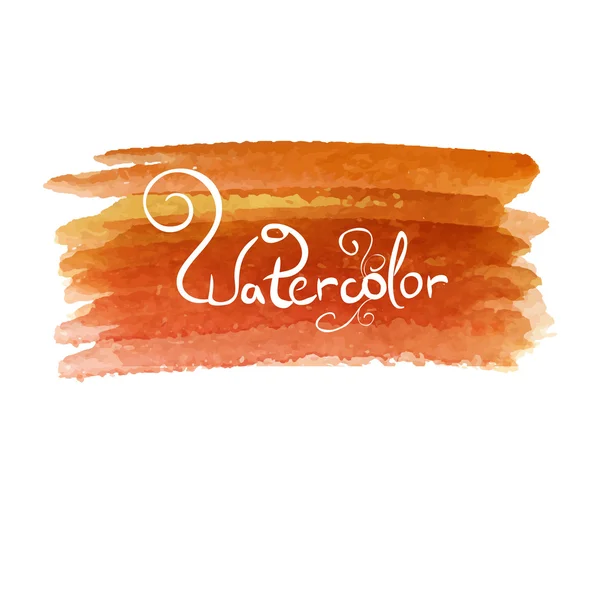 Oranje aquarel hand getekende lijn — Stockvector