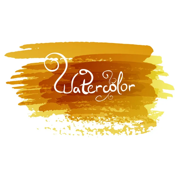 黄色水彩手绘制的笔画 — 图库矢量图片