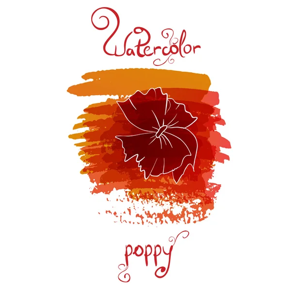 Flor de papoula aquarela —  Vetores de Stock