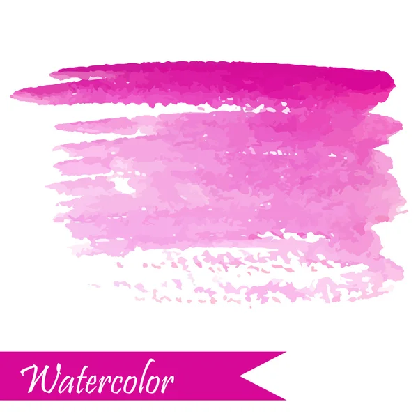 Roze aquarel hand getekende lijn — Stockvector