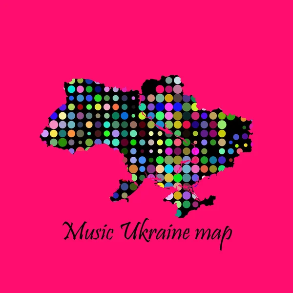 Ukraine carte, motif de points multicolores — Image vectorielle