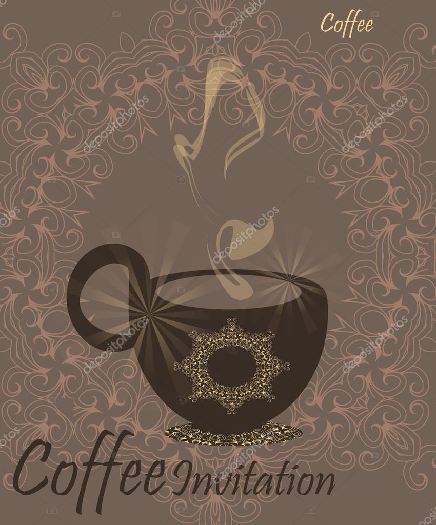 coffee invitation template stock vector ilonitta 68697501