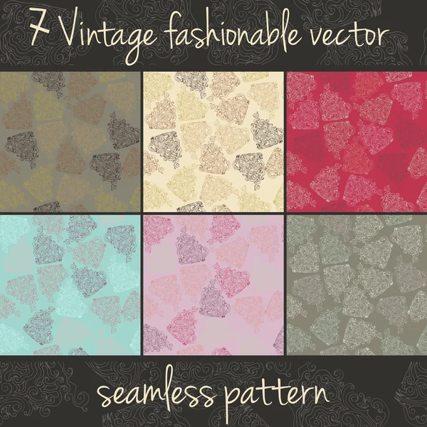 Fashionable seamless patterns. — Stock Vector