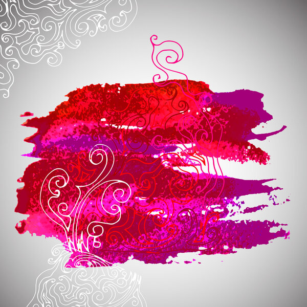 Акварель с абстрактной завивкой
