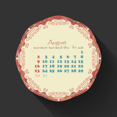 Takvim ayı Ağustos 2015'in