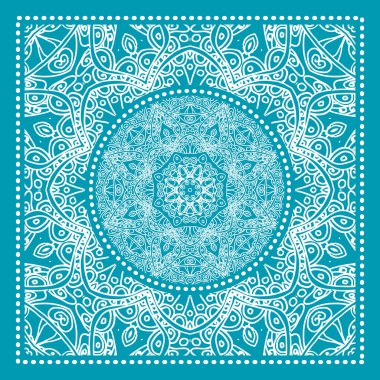 Mavi bandana baskı
