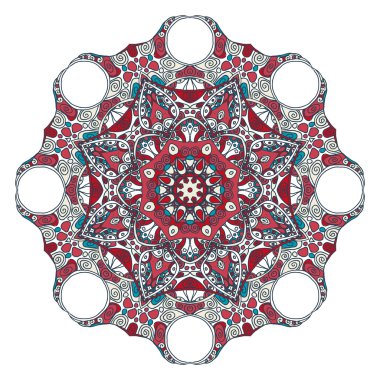 Oryantal mandala yuvarlak desen