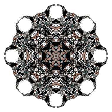 Oryantal mandala yuvarlak desen