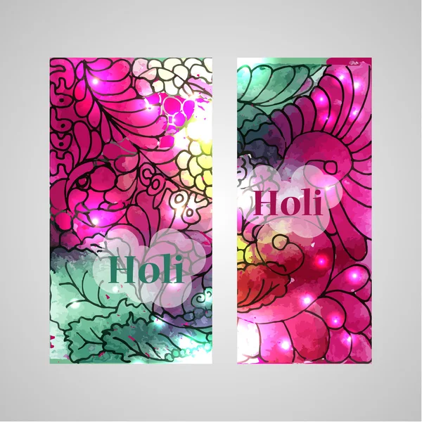 Happy Holi banner verticali colorati — Vettoriale Stock