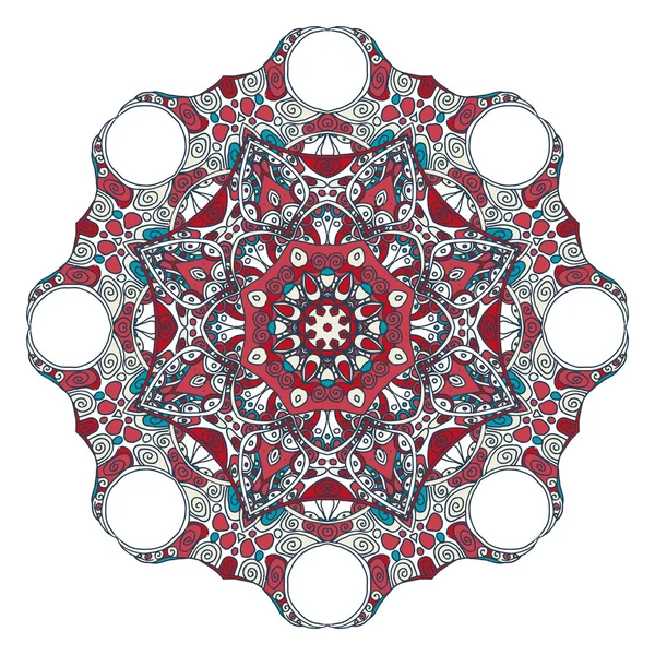 Mandala oriental padrão redondo — Vetor de Stock