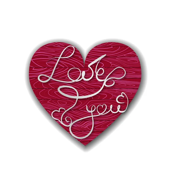 Láska typografie na růžové srdce — Stockový vektor