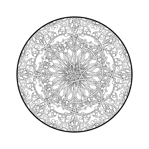 Witte en zwarte mandala ornament — Stockvector