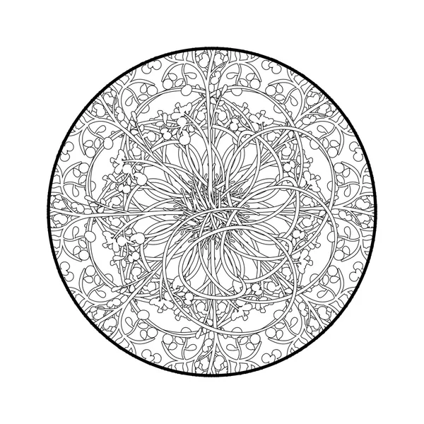 Witte en zwarte mandala ornament — Stockvector