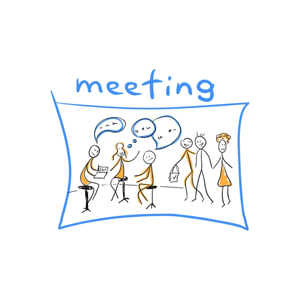 Boceto con la gente reunión — Archivo Imágenes Vectoriales