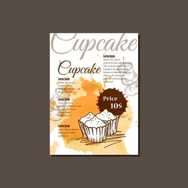Šablona pro Cupcake brožura — Stockový vektor