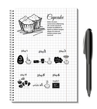 Not defteri cupcake tarifi