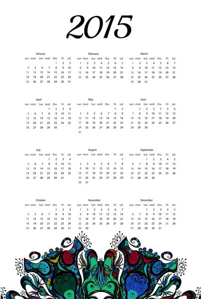 Jahreskalender 2015 — Stockvektor