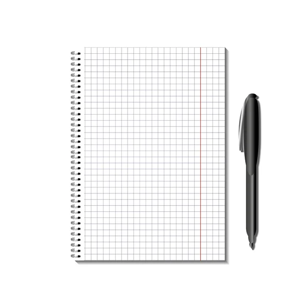 Kvadrat pappersark med penna — Stock vektor