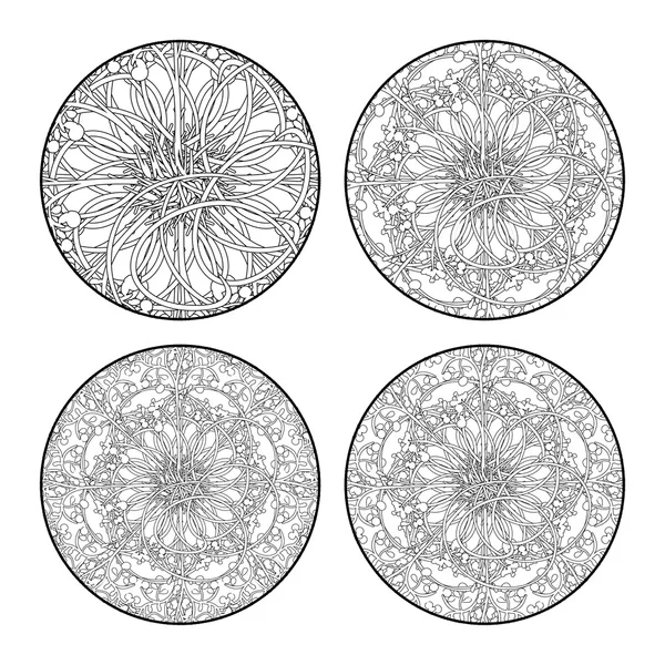 Mandala prydnad doodles — Stock vektor
