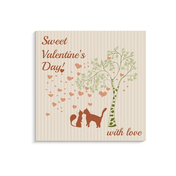 Cartão de Dia dos Namorados adorável — Vetor de Stock