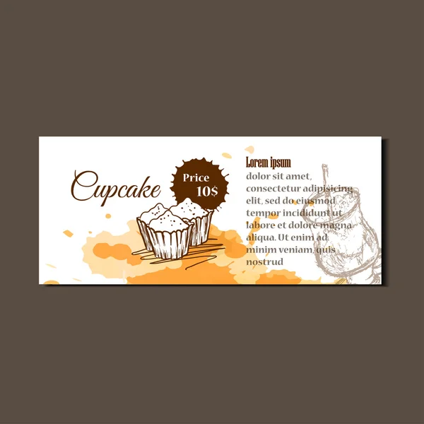 Sablon Cupcakes brosúra-tájékoztató — Stock Vector