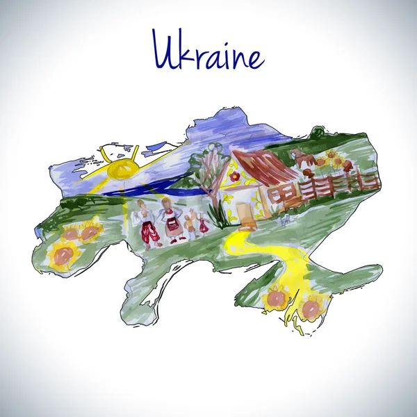 Ukrayna harita illüstrasyon
